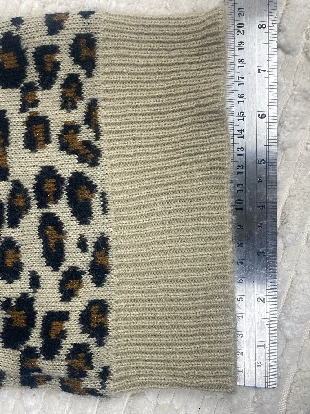 Apt 9 Leopard Print Knit Beanie Hat Tan Brown Cheetah Cuffed Winter Cap OSFM